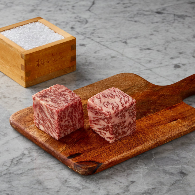 two Japanese Wagyu Cubes