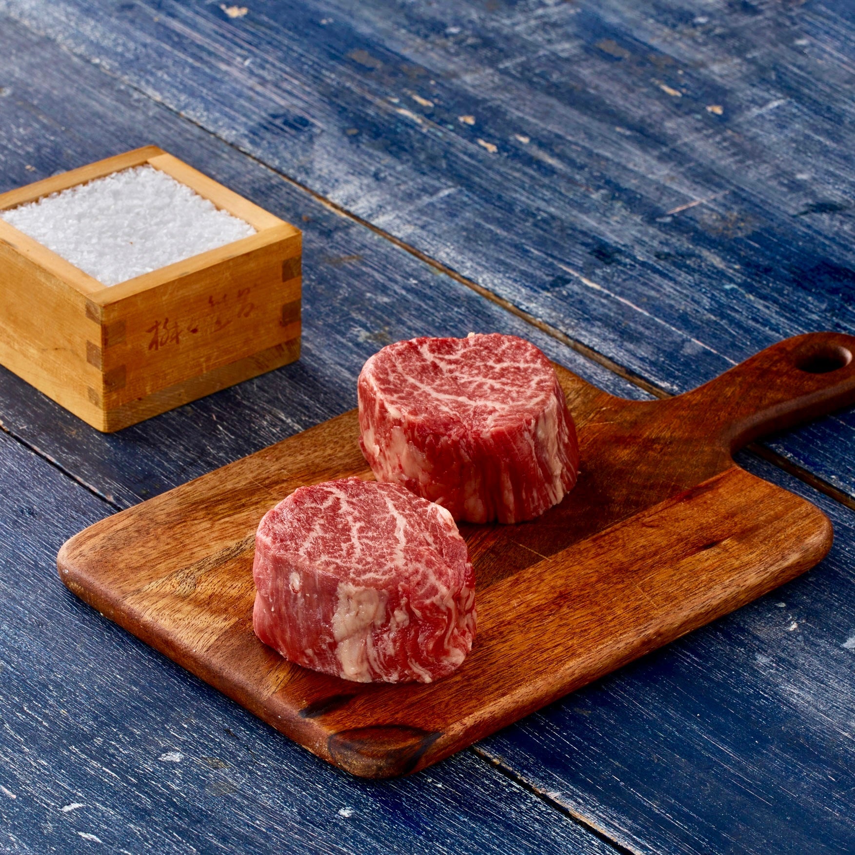 two japanese wagyu beef fillet steaks