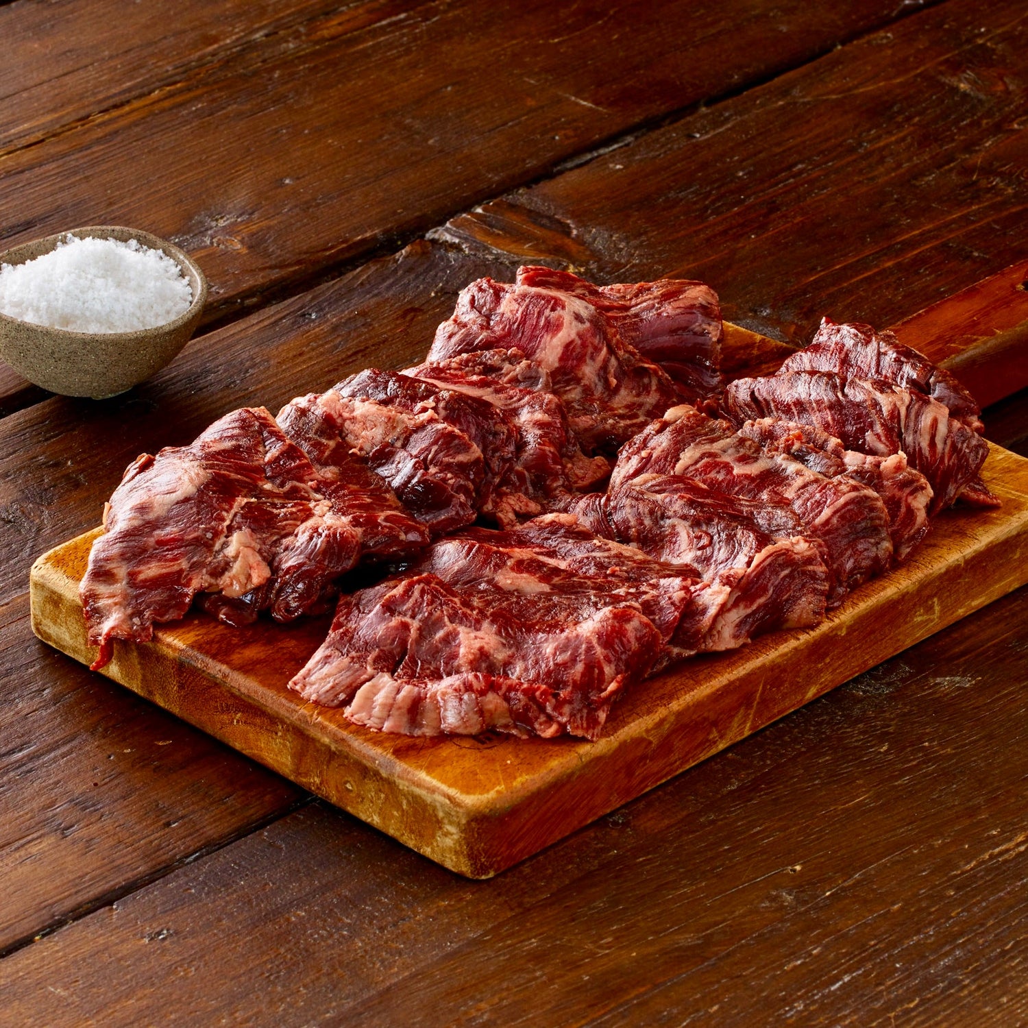 sliced british wagyu beef harami