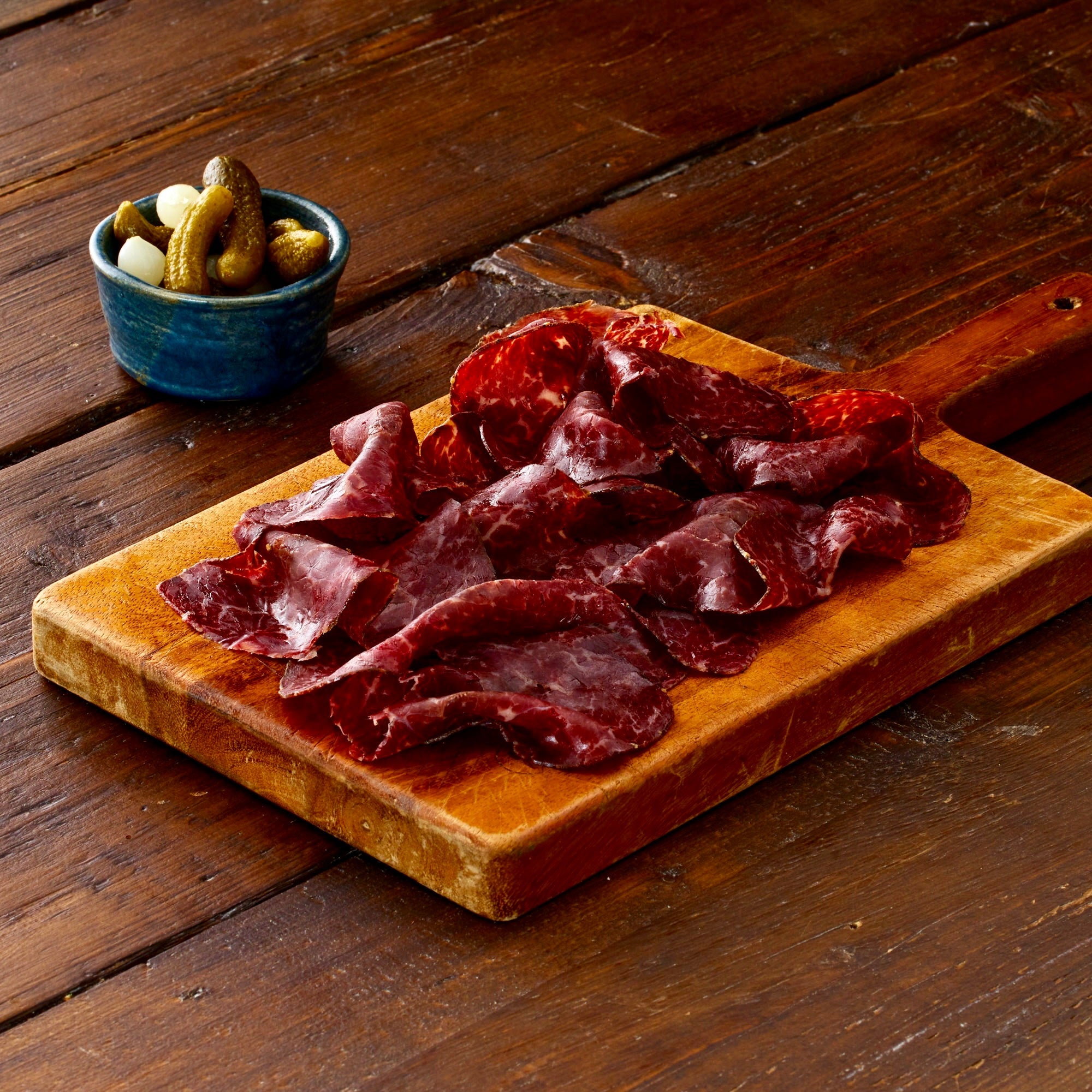 Sliced british wagyu beef bresaola
