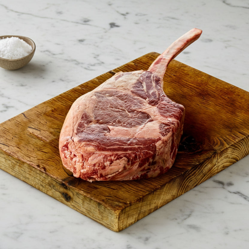 one british wagyu beef tomahwak