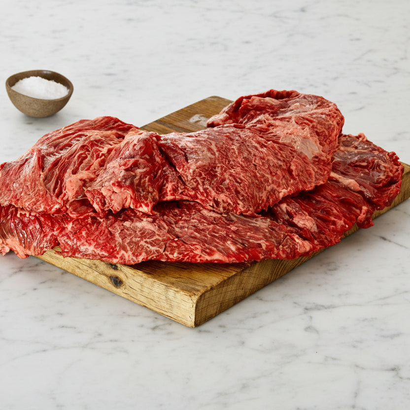 two british wagyu beef bavette steaks