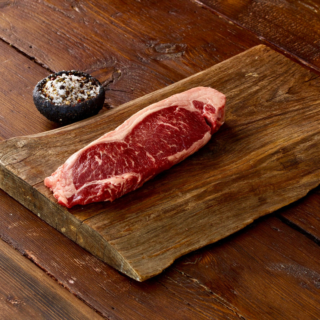 one steak of USDA prime beef striploin