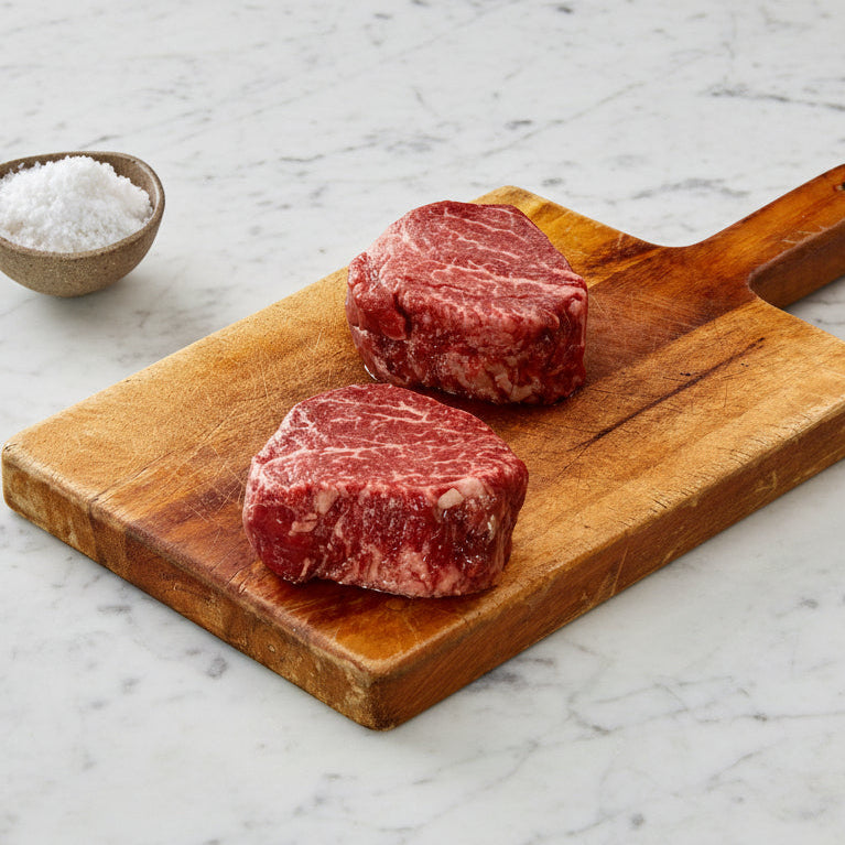 two british wagyu beef fillet steaks