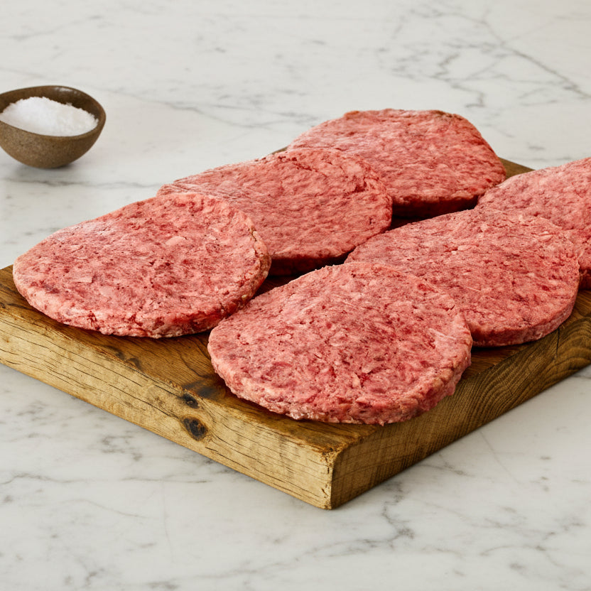 six british wagyu beef burgers