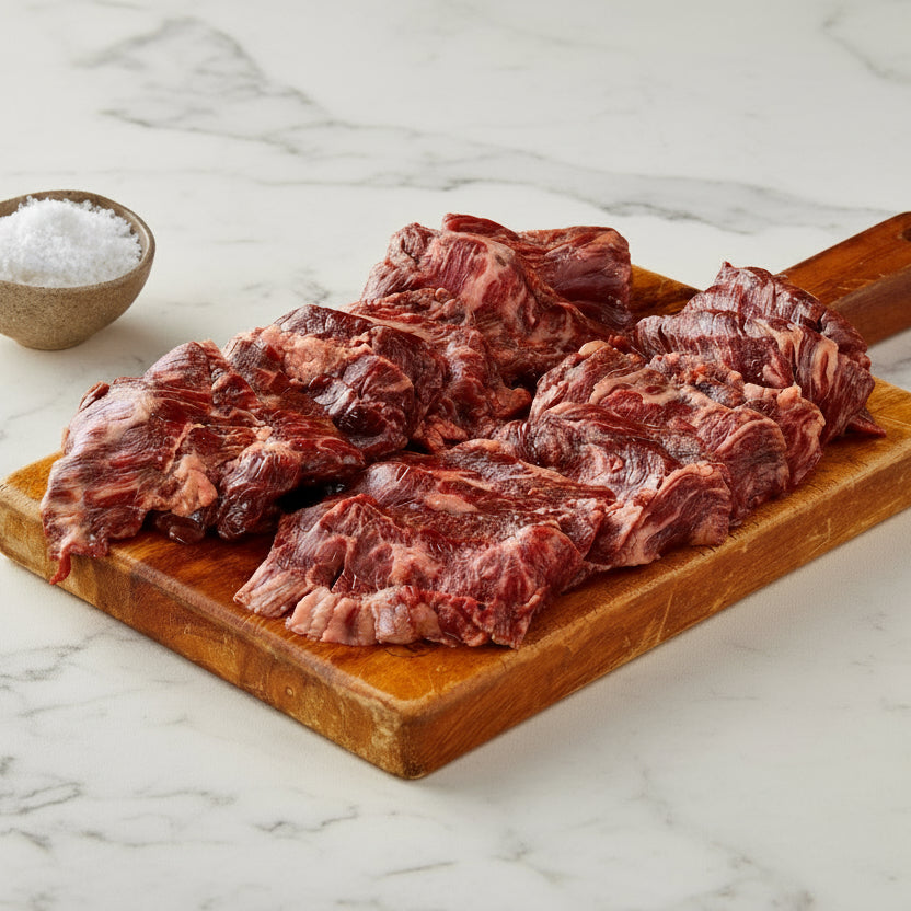 sliced british wagyu beef harami